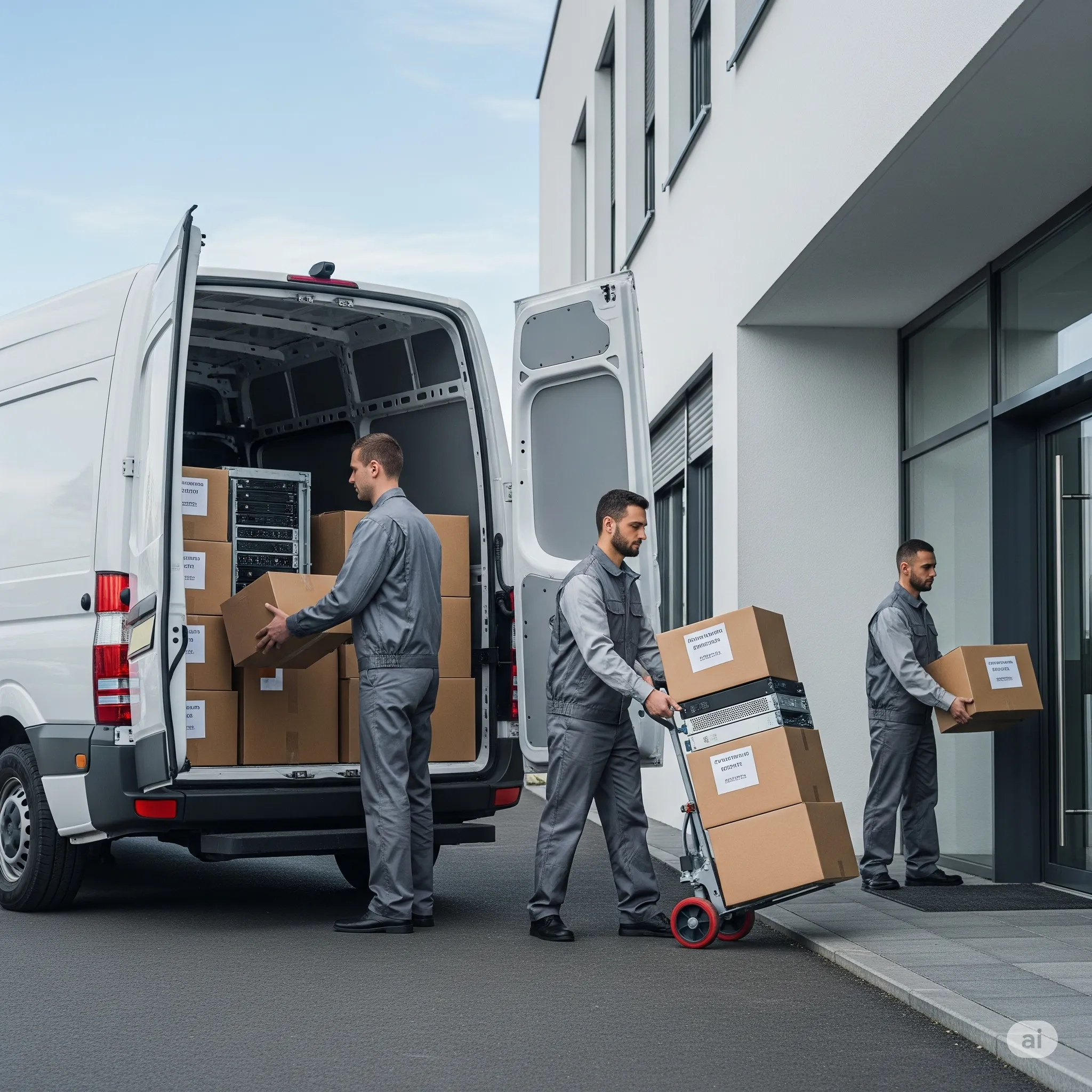 IT equipment being securely delivered